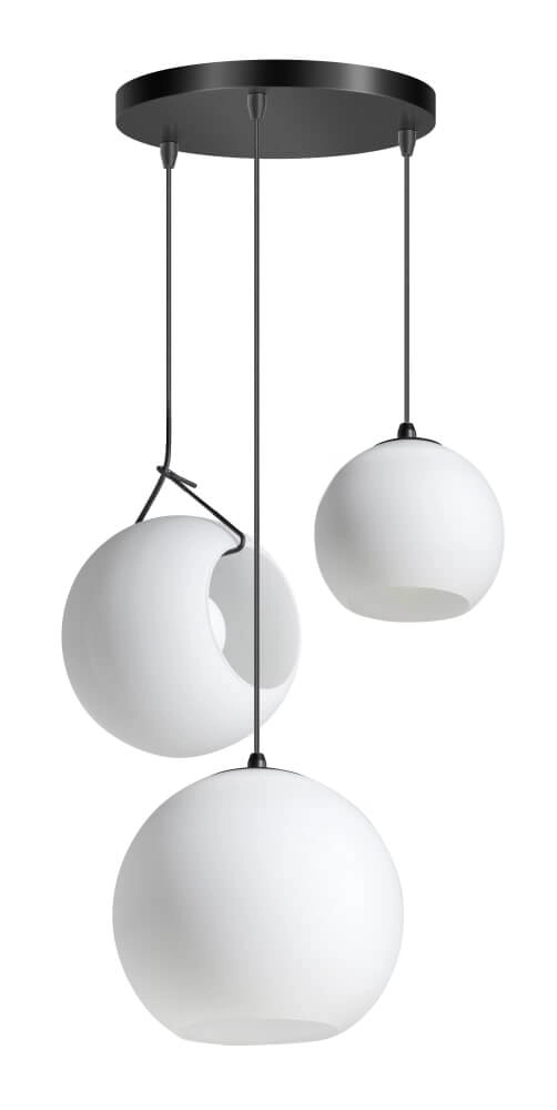 3-lichts vide hanglamp Orb Opal