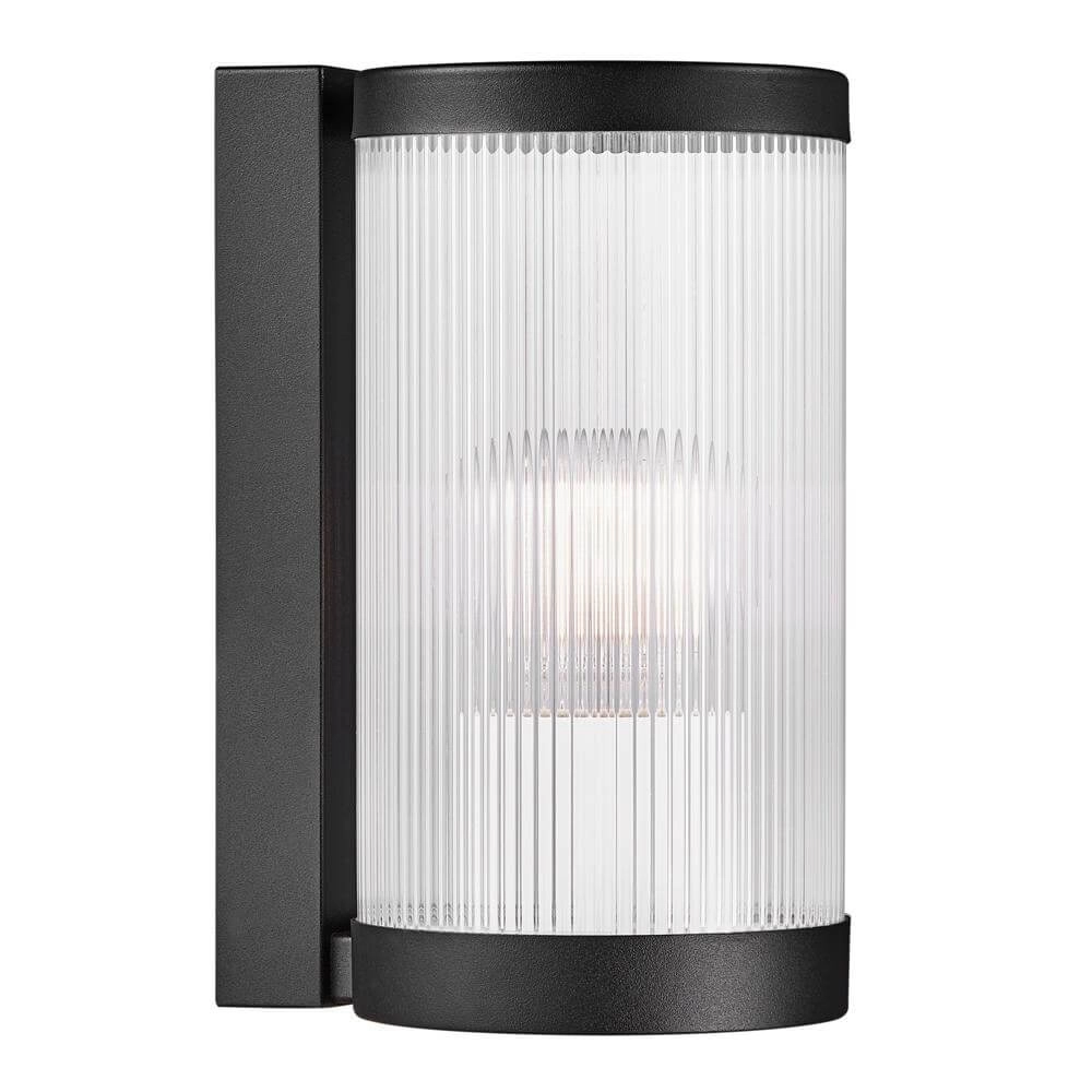 Glazen wandlamp Coupar zwart