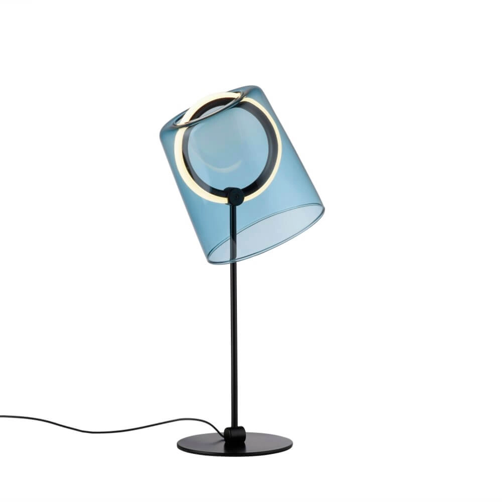 Tafellamp Zula zwart met blauw glas Tafellamp Zula zwart met blauw glas