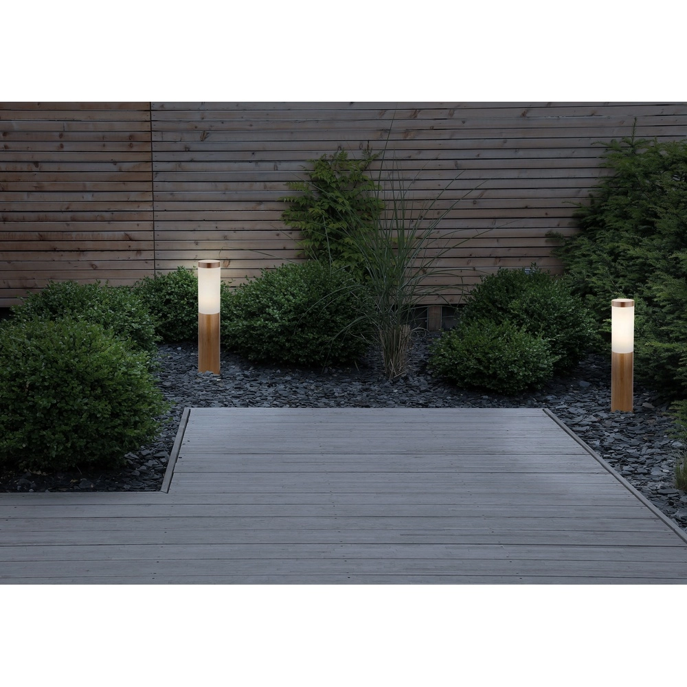 Tuinlamp Boston hout met wit Globo 9007371423132