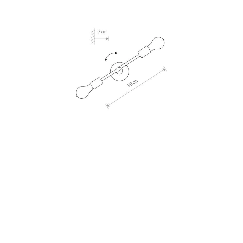 Wandlamp Sticks zwart met goud Lyora 5903139626798