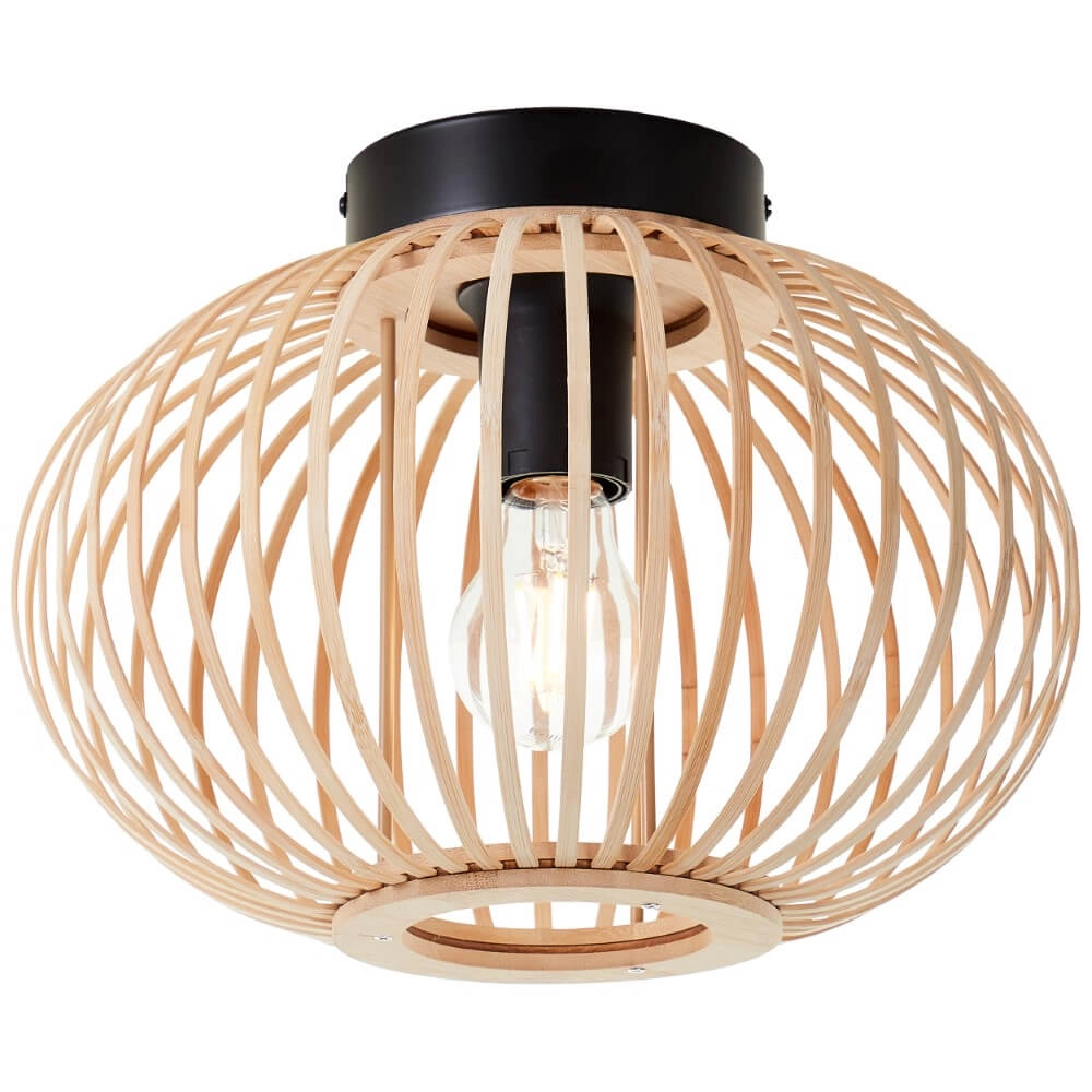 Houten plafondlamp Enca Ø 30cm