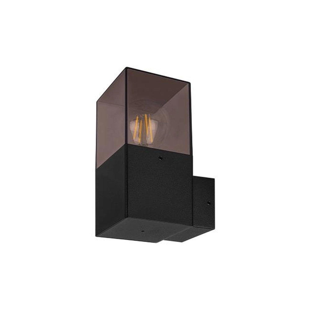 Moderne wandlamp Denver zwart met smoke glas Lyora 5904703019640