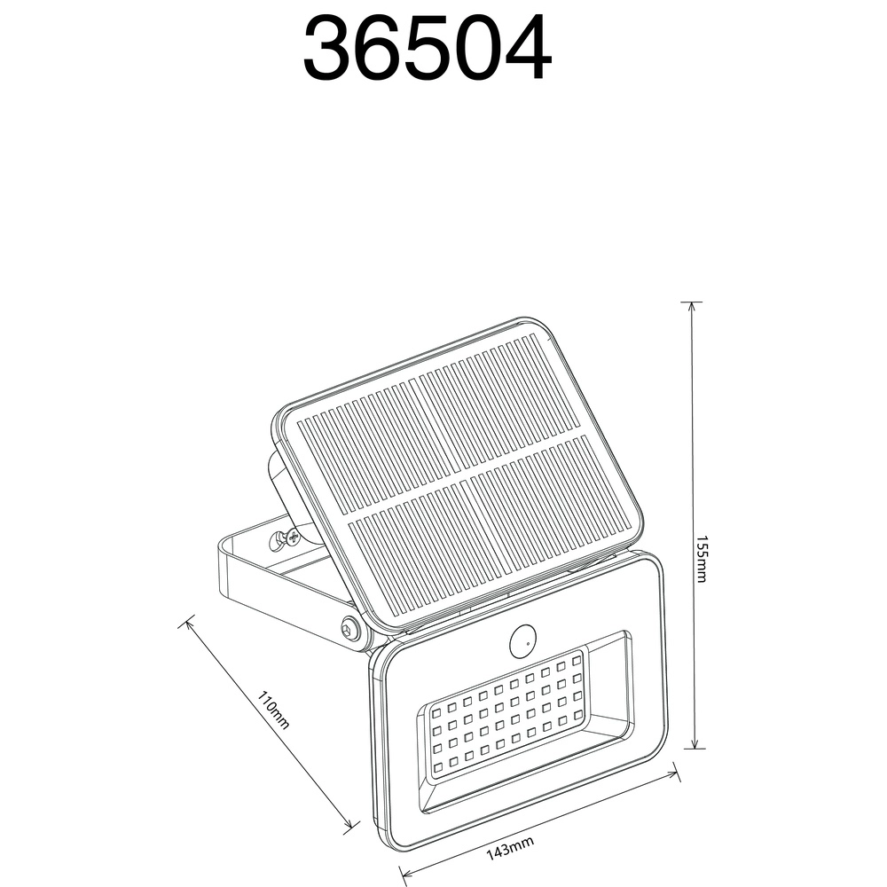 Solar schijnwerper Zentro zwart Globo 9007371468829