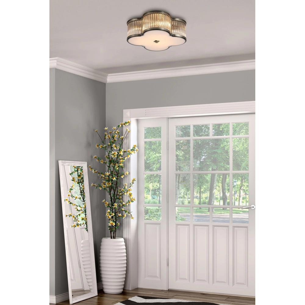 Plafondlamp Lotus antiek messing Ø 39cm Searchlight 5053423302140