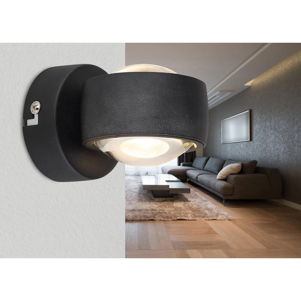 Zwarte wandlamp Randi design Globo 9007371433988