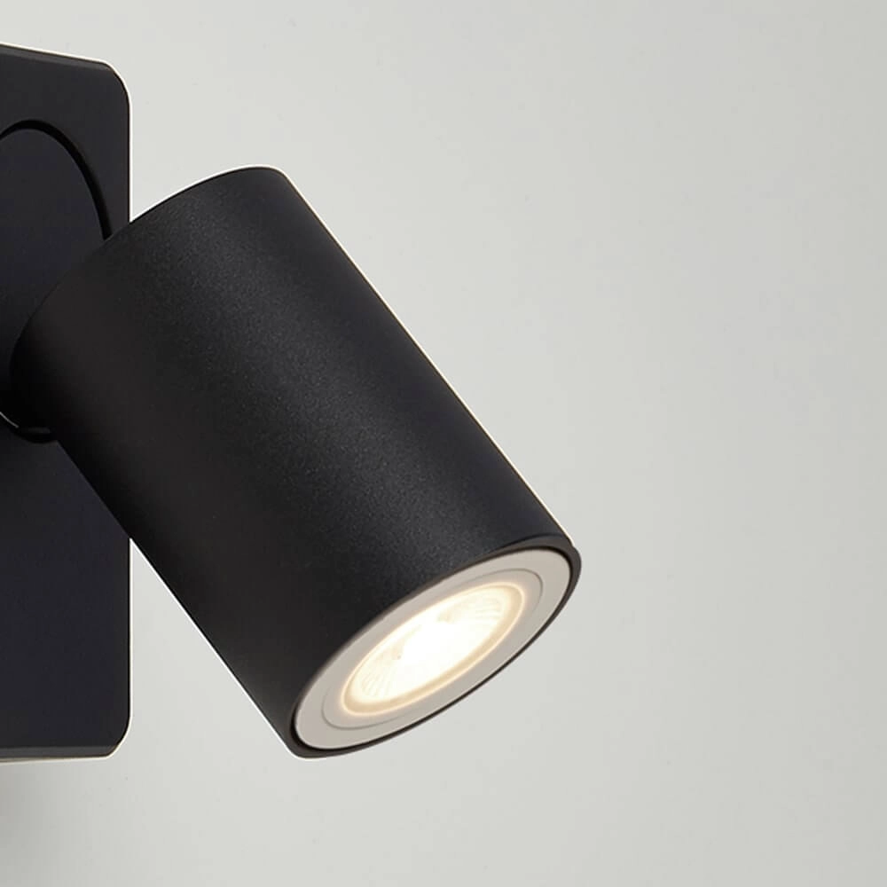 Plafondlamp Moon 1 rechthoekig zwart Lyora