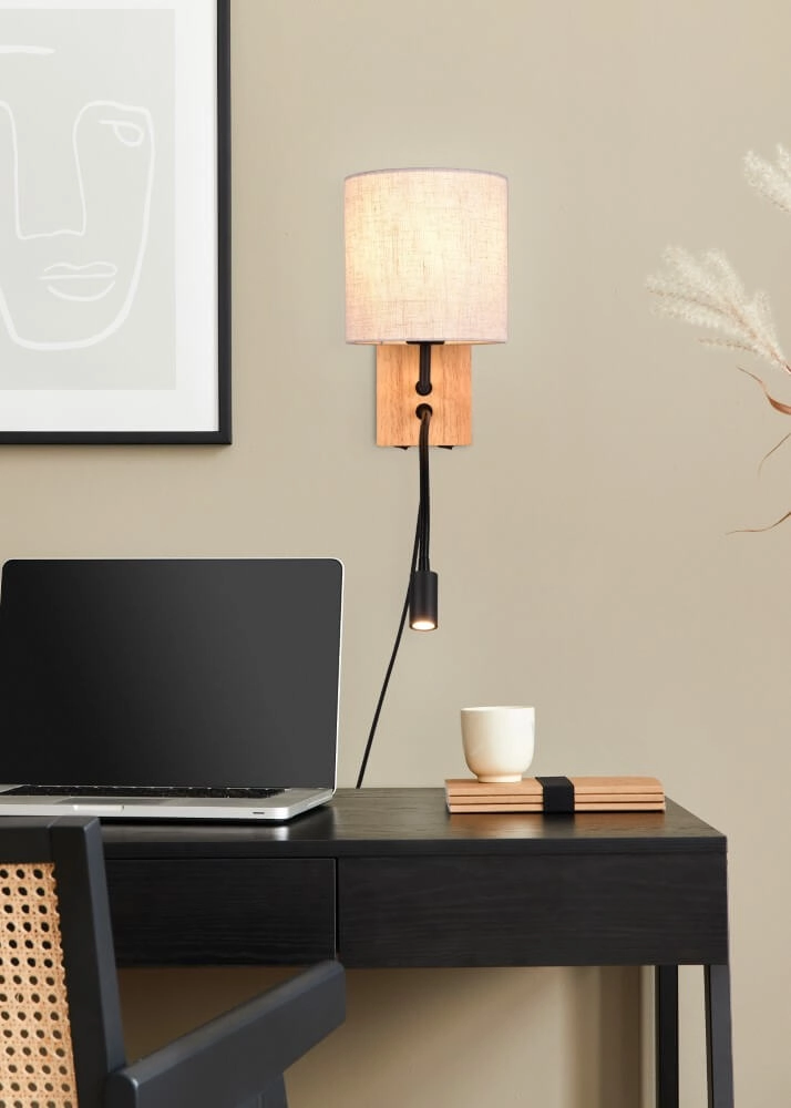 Landelijke wandlamp Nilam ronde kap Trio 4017807567960