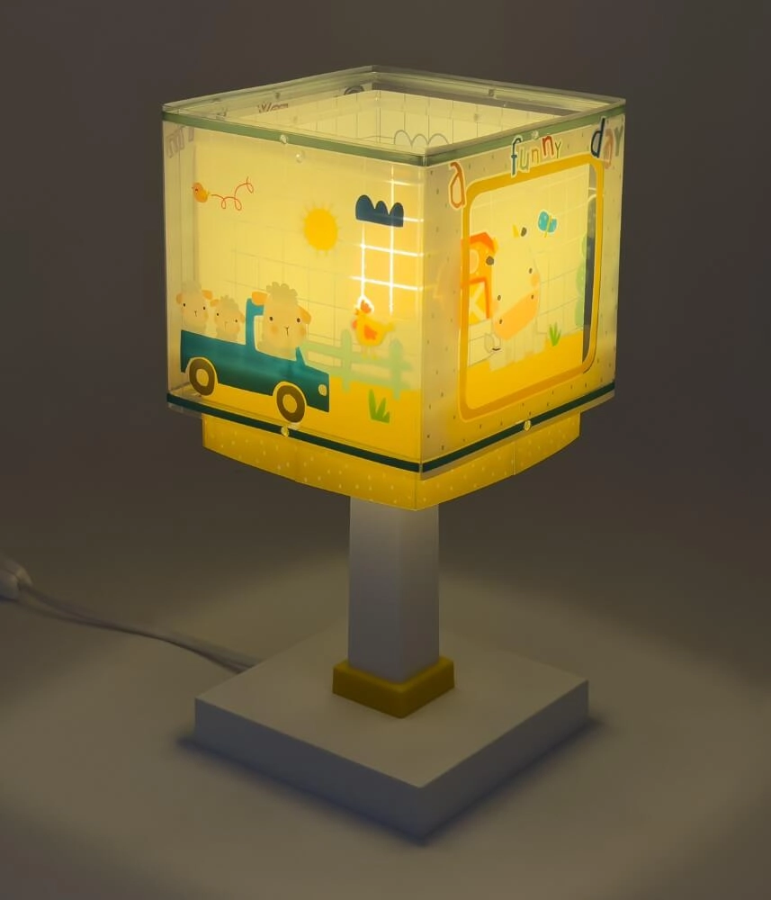 Kinderkamer tafellamp My Farm geel met wit Dalber 8420406634012