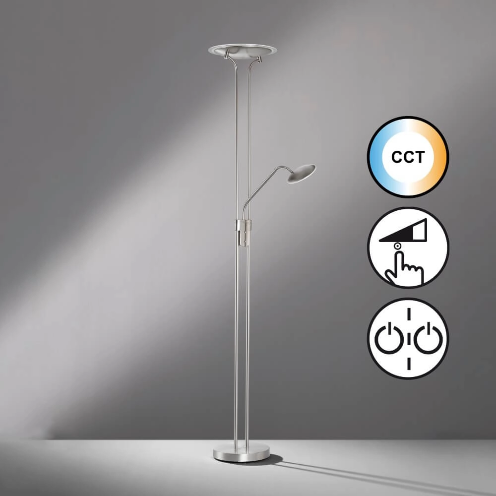 Nikkel vloerlamp Tallri dimbaar Fischer & Honsel 4003694404907