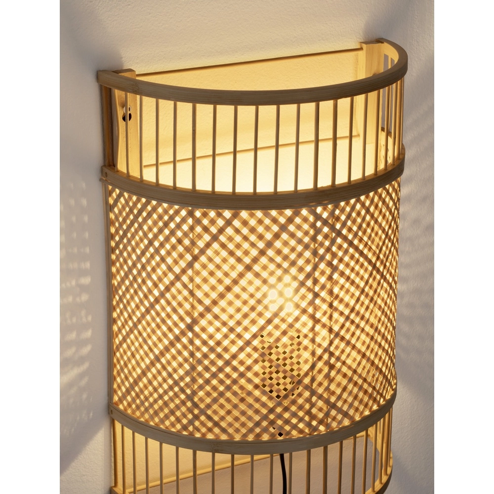 Bamboe wandlamp Pale met kabel Lyora 5212017465580