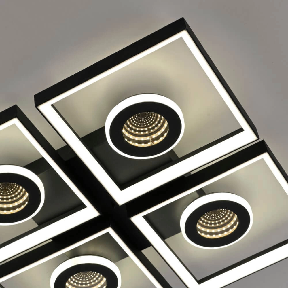 Vierkante plafondlamp Traforo quatro Paul Neuhaus 4012248384909