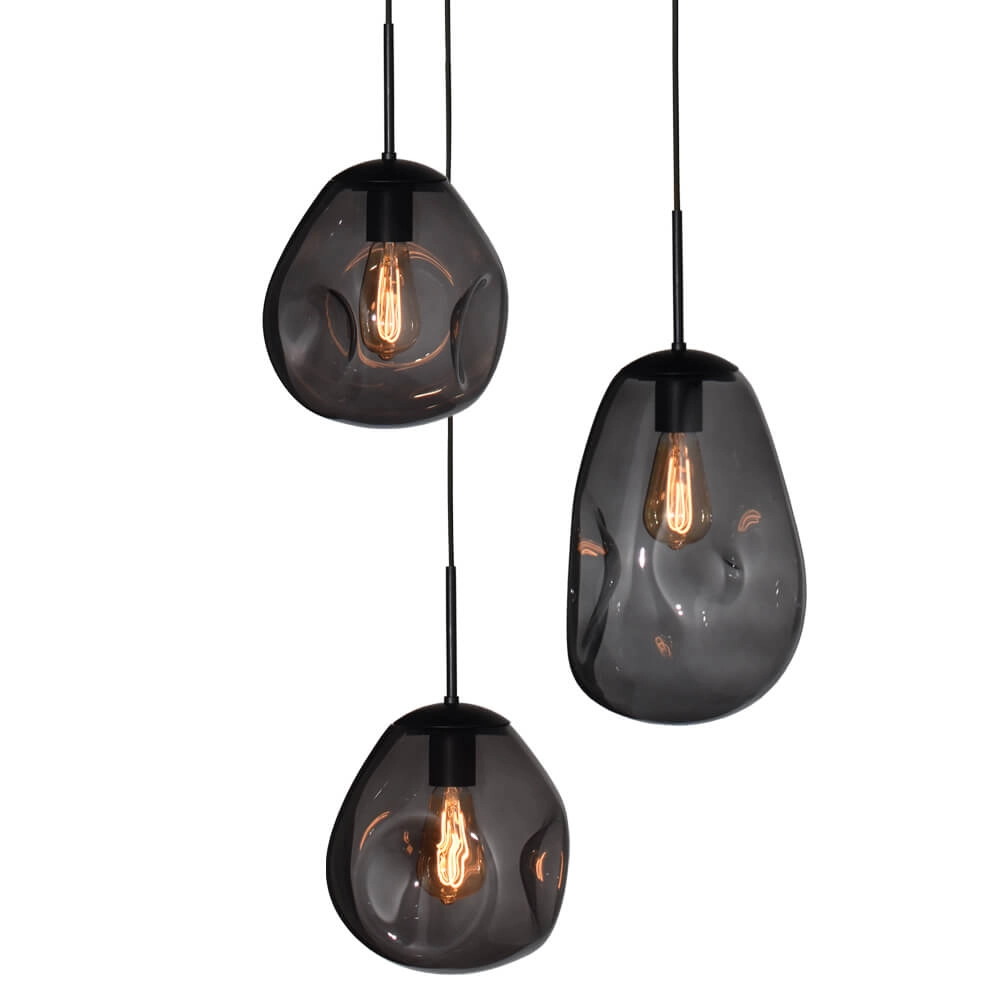 Pendel hanglamp Lava 3x smoke glas Masterlight 8718121286464