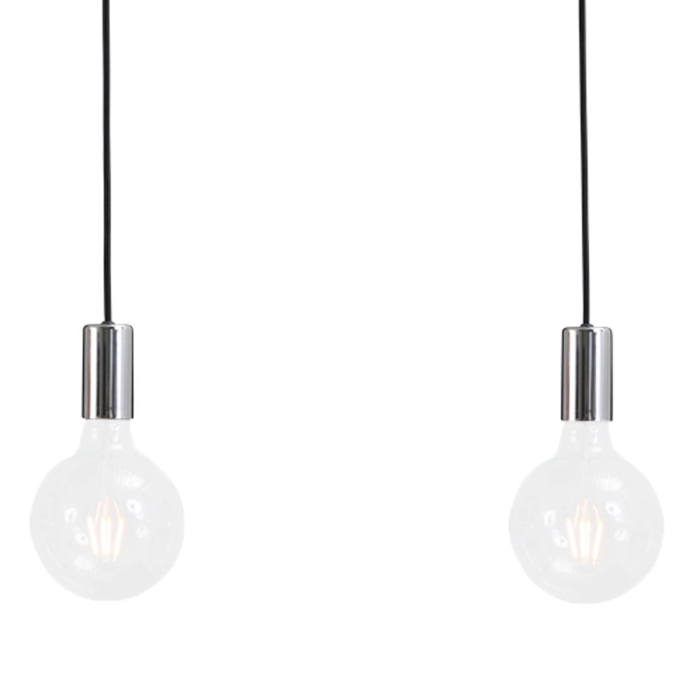 Chrome pendel hanglamp Concepto 3-lichts zwart met grijs Masterlight 8718121142401