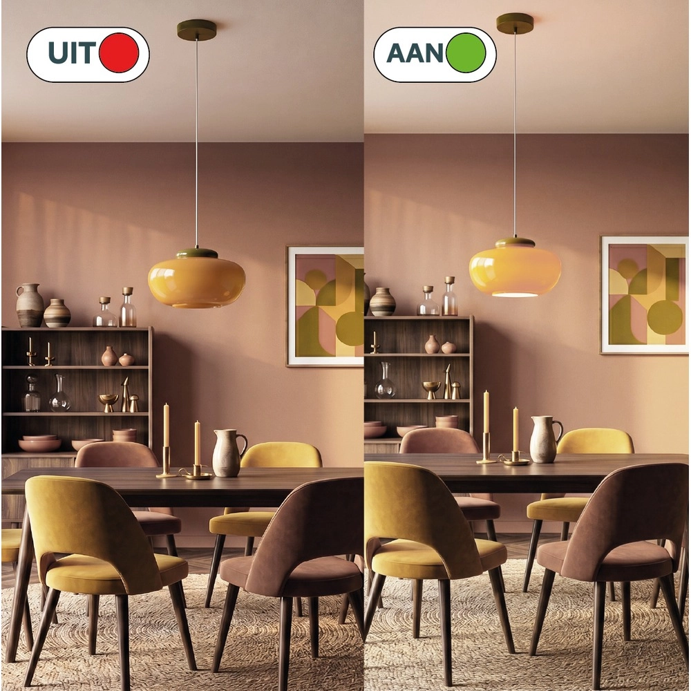 Design hanglamp Berardelli oranje met groen Ø 30cm Eglo 9008606404964