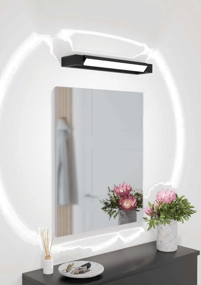 Spiegel wandlamp Gemiliana zwart Eglo 9008606245123