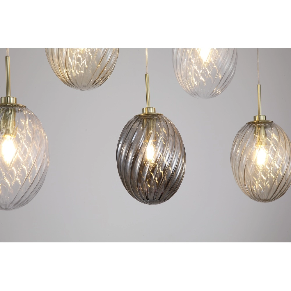 5-lichts hanglamp Whirl gekleurd glas Searchlight 5053423299389