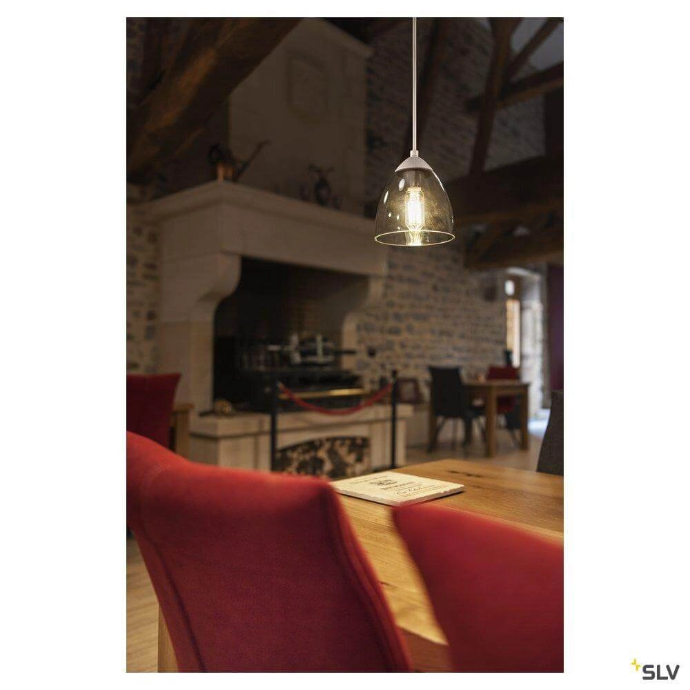 Glazen hanglamp Para Cone wit met smoke glas SLV 4024163262378