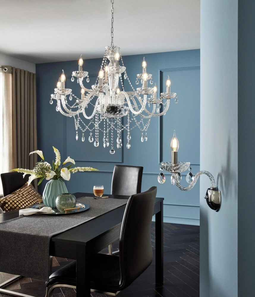 Kroonluchter Basilano 1 100cm 12-lichts grijs Eglo 9002759391027