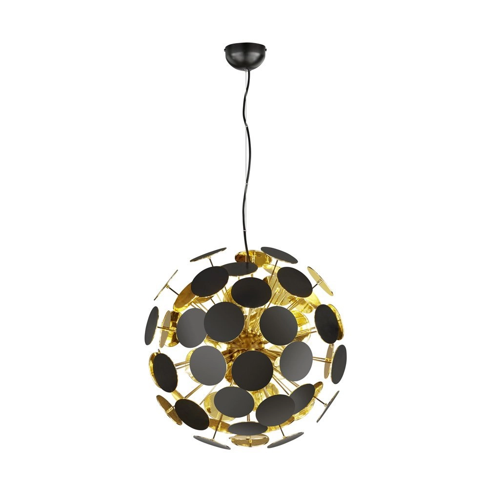 Hanglamp Discalgo 54cm zwart met goud Trio 4017807330953