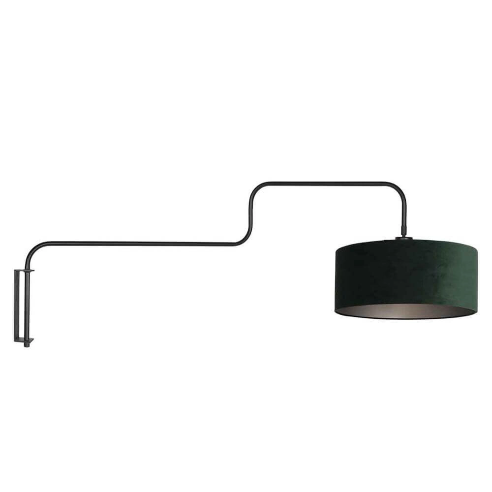 Wandlamp Bloeba zwart met groen
