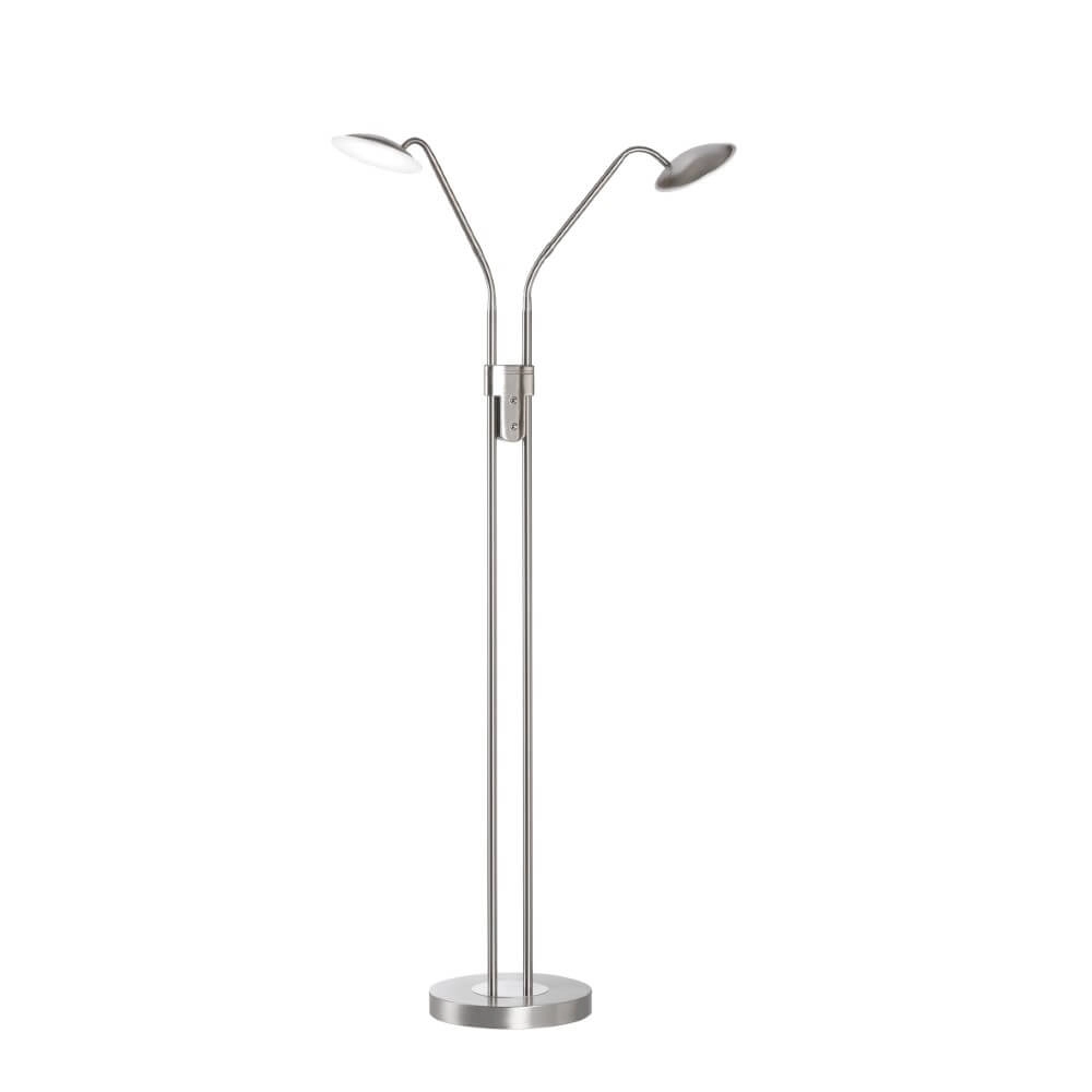 2-lichts leeslamp Tallri nikkel dimbaar