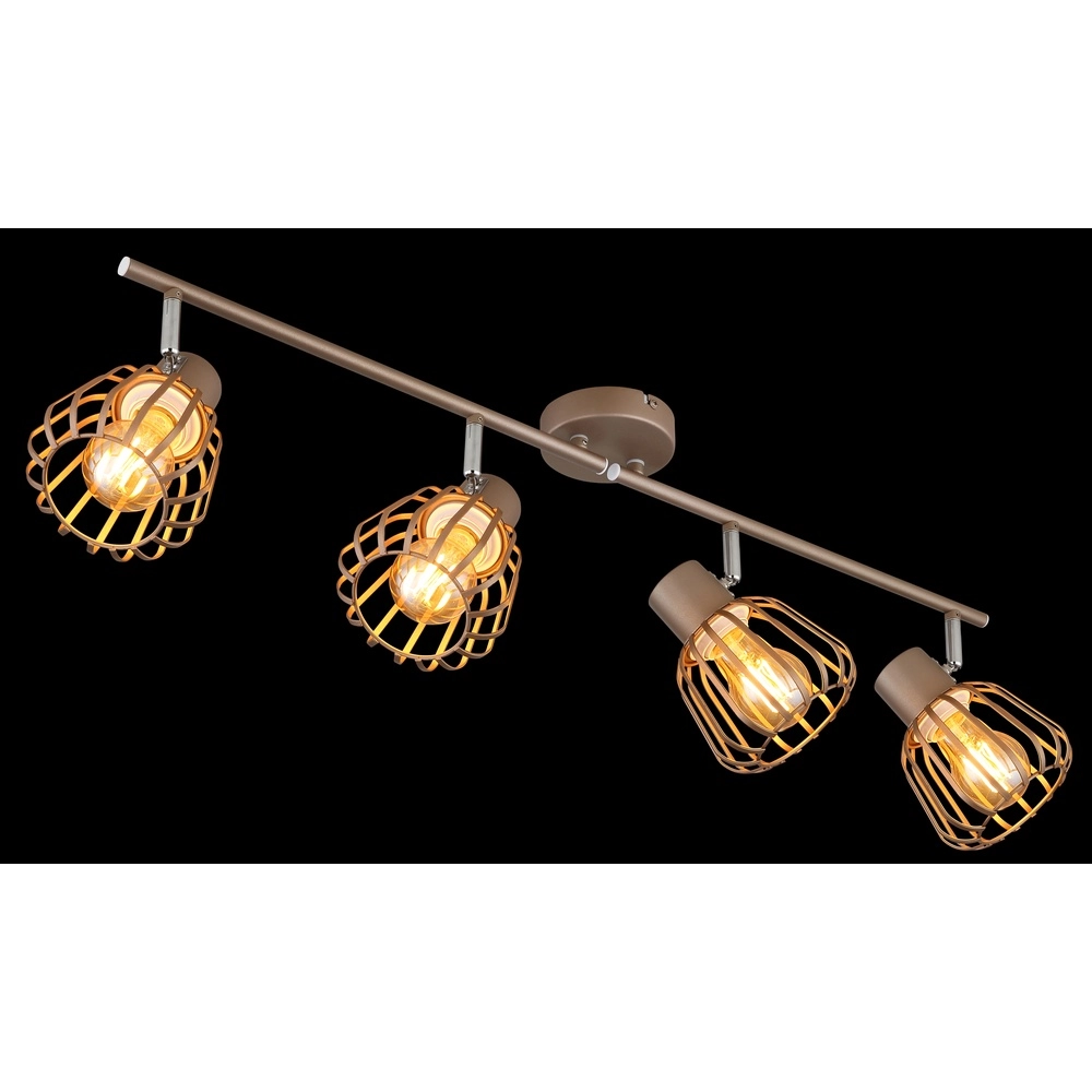 Plafondlamp Olin 4-lichts koffie bruin Globo 9007371592579