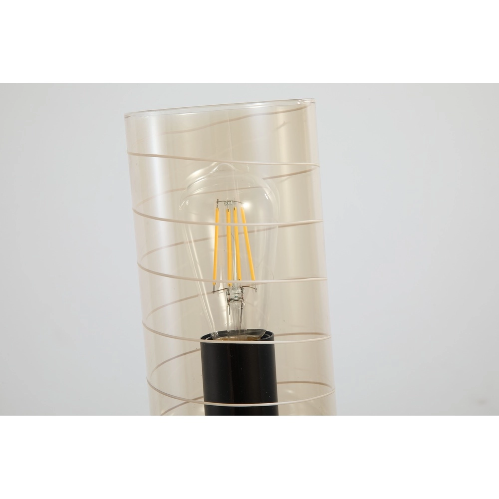 Tafellamp Broughton amber glas Searchlight 5053423300856