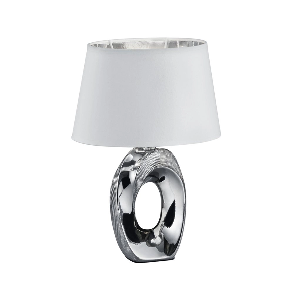 Design tafellamp Taba grijs met witte lampenkap