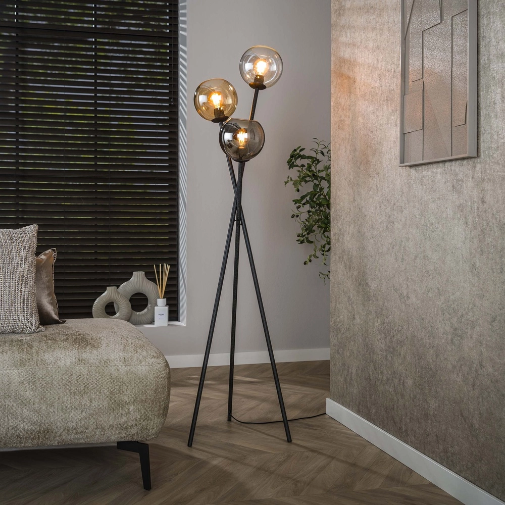 Tripod vloerlamp Multi 3x glas