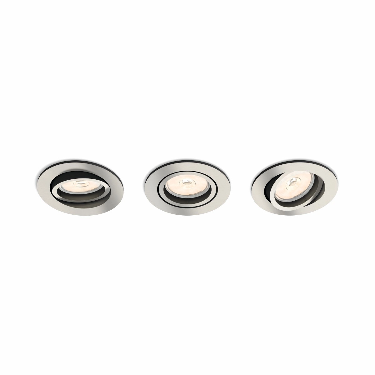 Set ronde inbouwspots Donegal (3x) GU10 metaalgrijs Philips 8718696160893