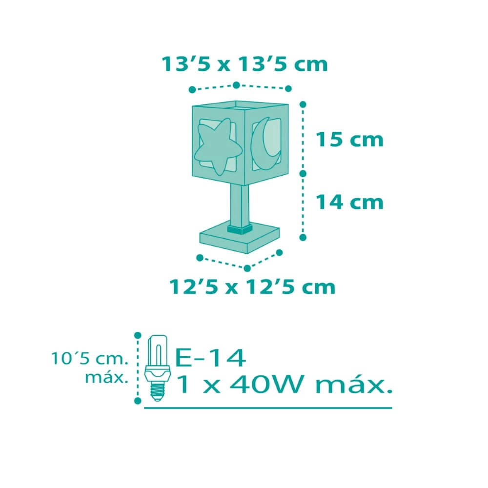 Kinderkamer tafellamp Moonlight turquoise Dalber 8420406000367