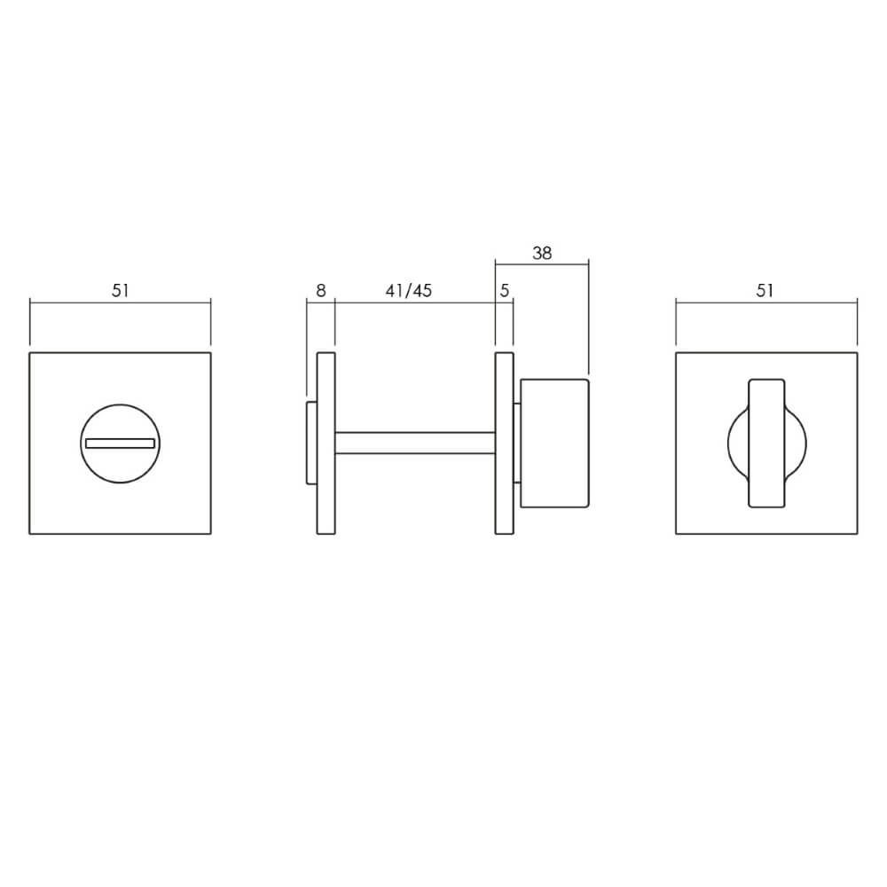 WC-sluiting vierkant Tira mat brons Olivari 8714186482049