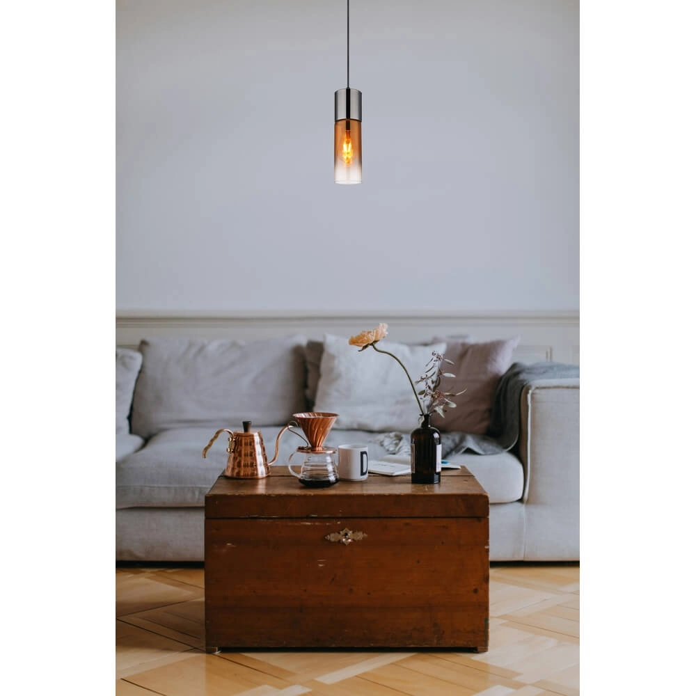 Strakke hanglamp Annika enkel gunmetal Globo 9007371465156
