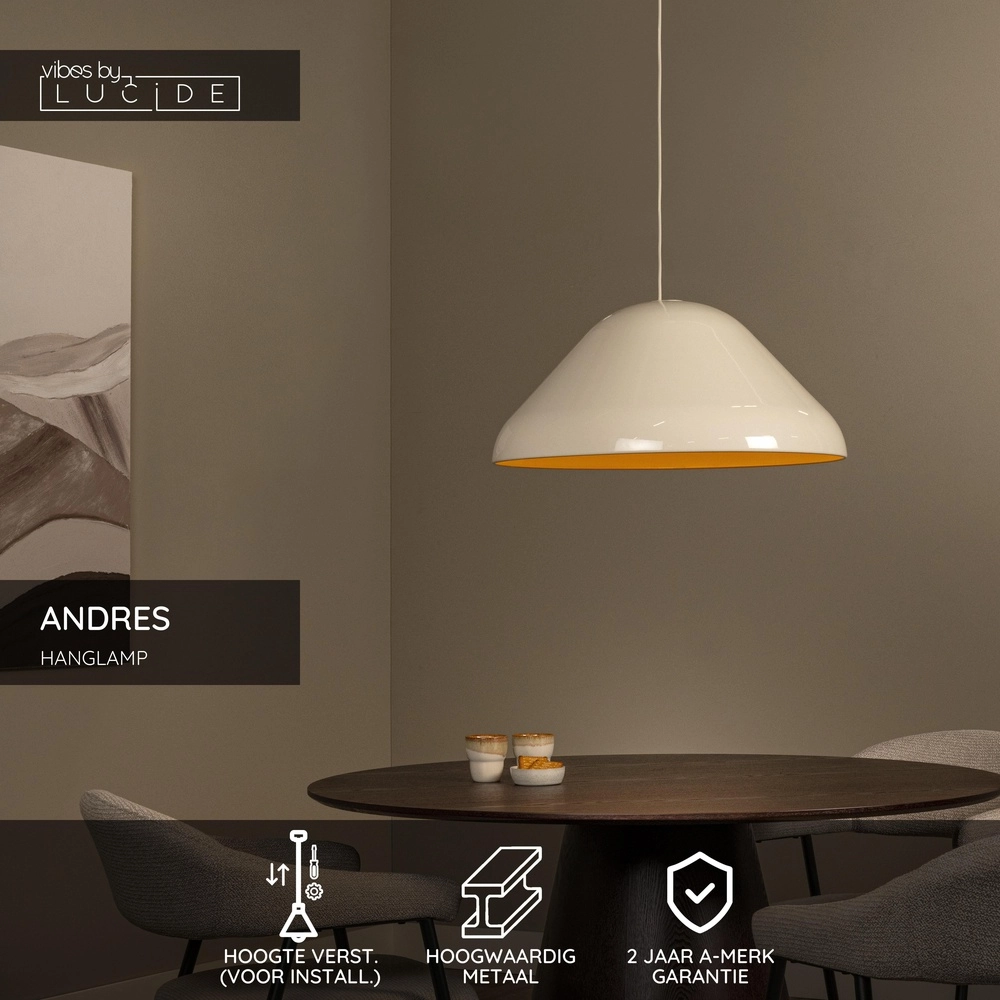 Hanglamp Andres crème Ø 56cm Lucide Vibes 5411212650207