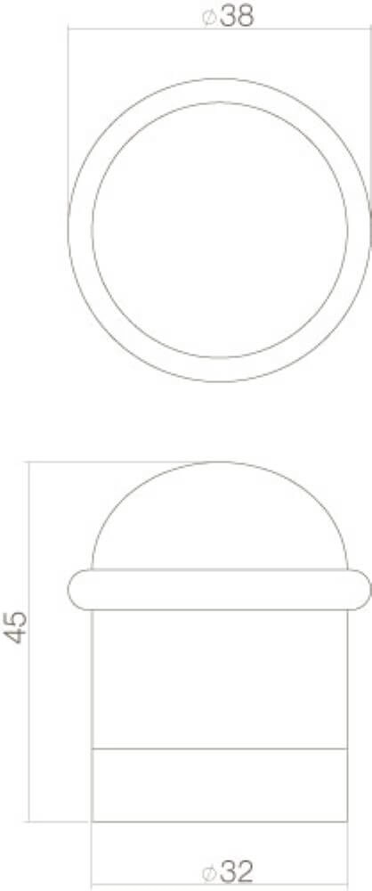 Messing deurstop Stelo gelakt met ring Intersteel 8714186055960