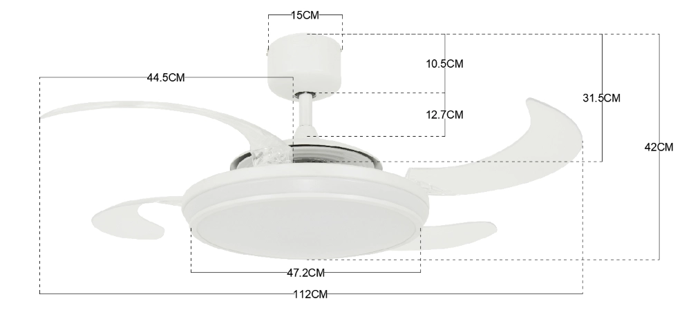 Witte plafondventilator Fanway Evo 1 Ø 122cm Beacon 9333509114505