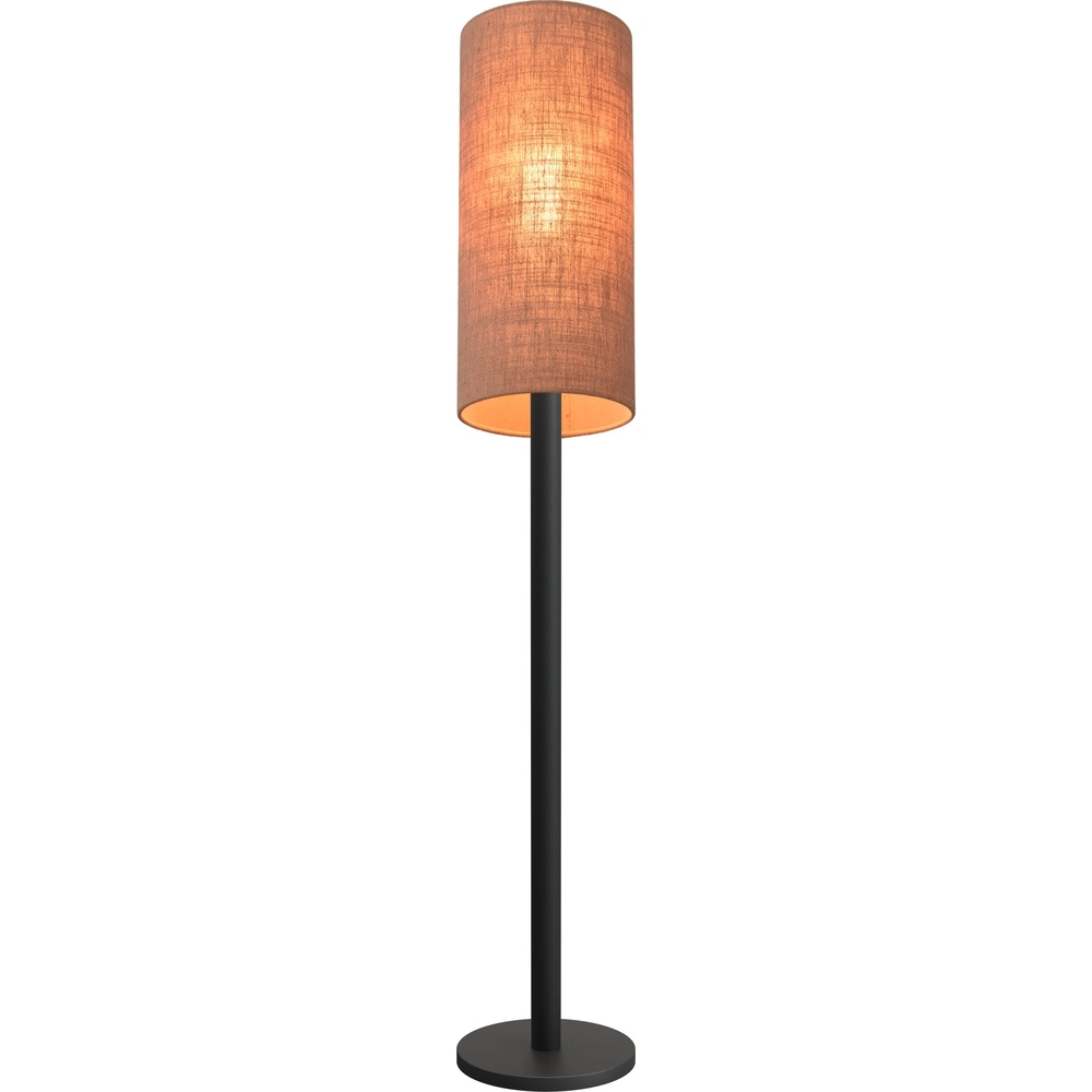 Vloerlamp Lisbourg zwart met tan beige kap