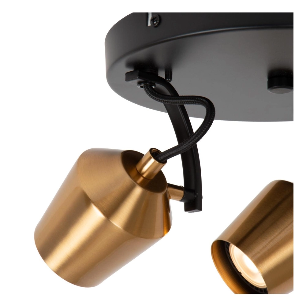 3-lichts plafondlamp Emile zwart met goud Lucide 5411212510099