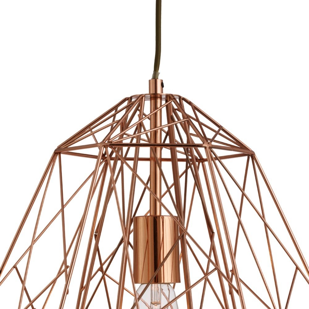 Koperen draadlamp Geometric Cage Ø 39cm Searchlight 5053423060545