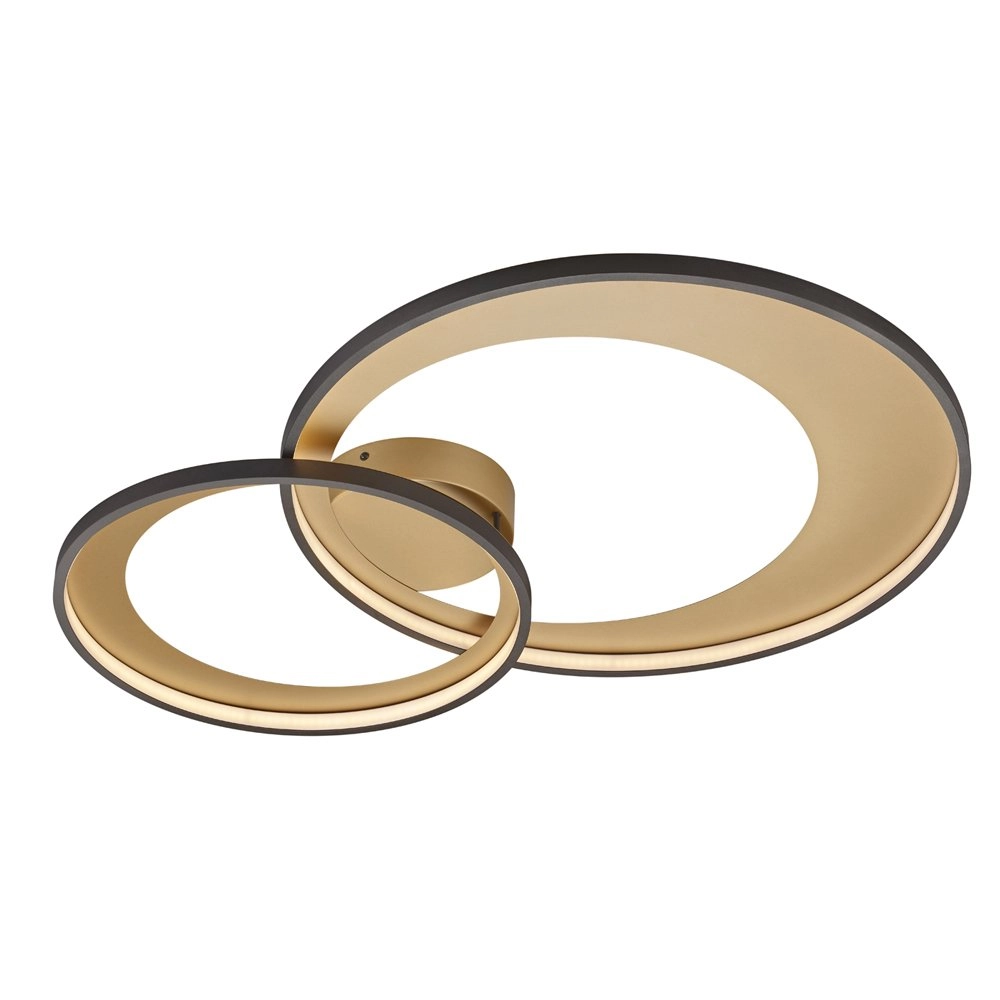 Mat zwarte plafondlamp Granada 85cm zwart met goud