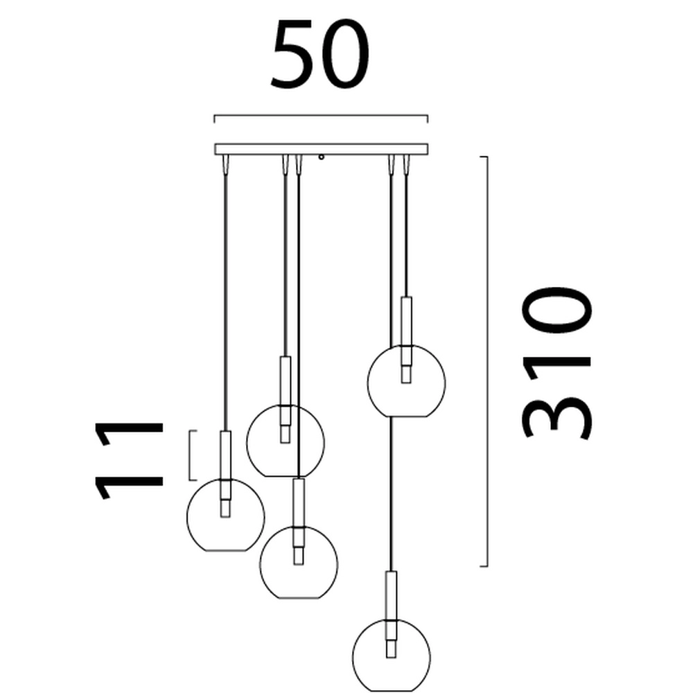 5L vide hanglamp Lido Ball met Ø 17cm helder glas Masterlight 8718121335483