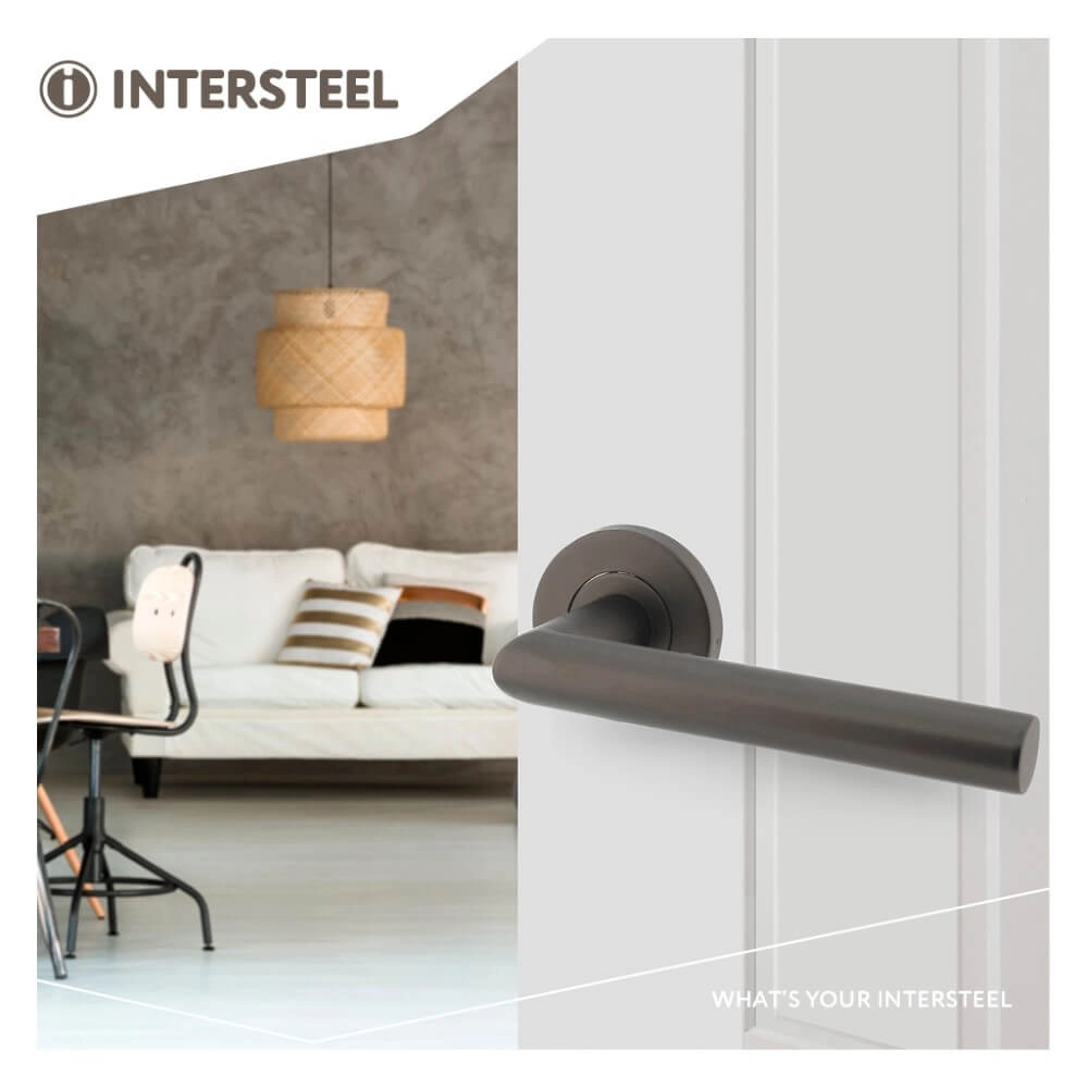 Strakke deurklink Hoek 90 antraciet Intersteel 8714186548325