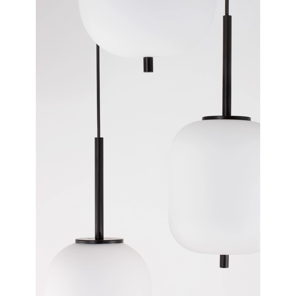 Hanglamp Lato 3-lichts zwart met wit Lyora 5212017434647