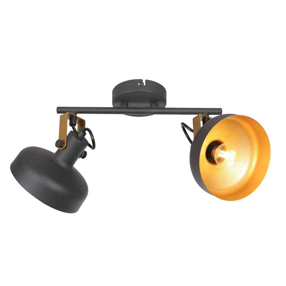 Plafondlamp Prato zwart met goud 2-lichts Steinhauer 8712746176384