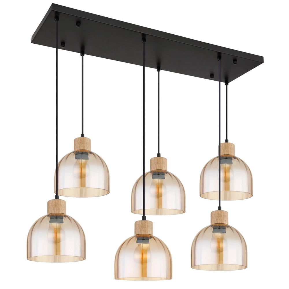 6-lichts hanglamp Swanson zwart Globo 9007371586653