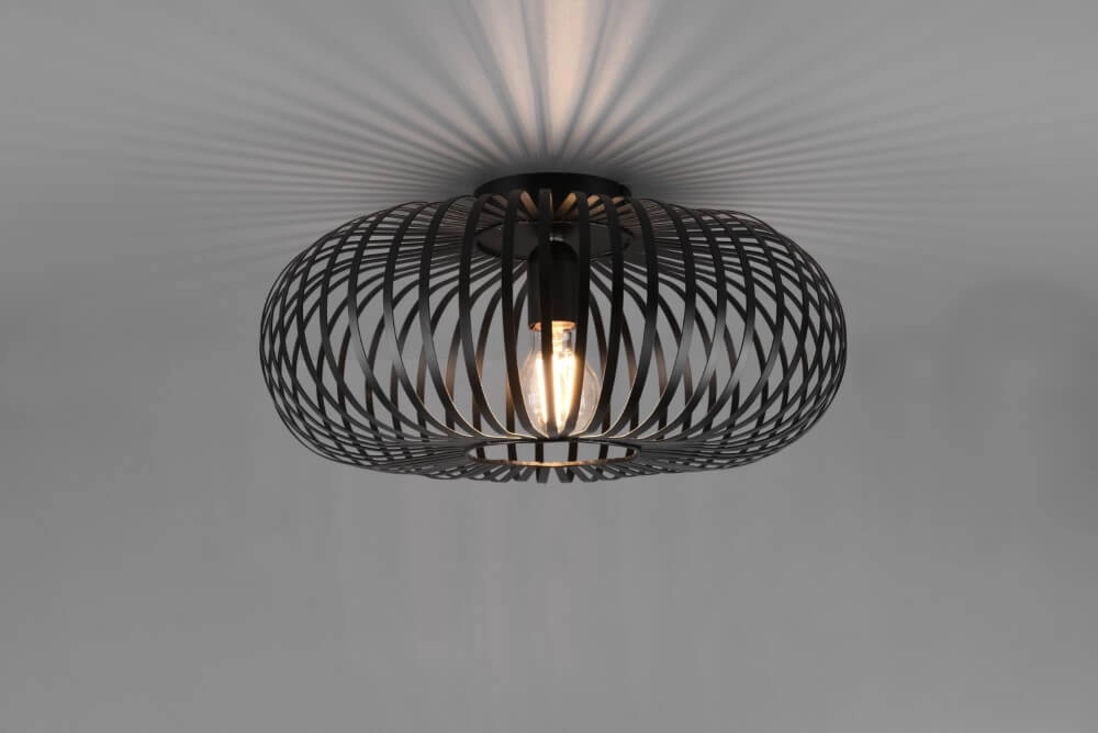 Zwarte plafondlamp Johann Ø 40cm Trio 4017807504170