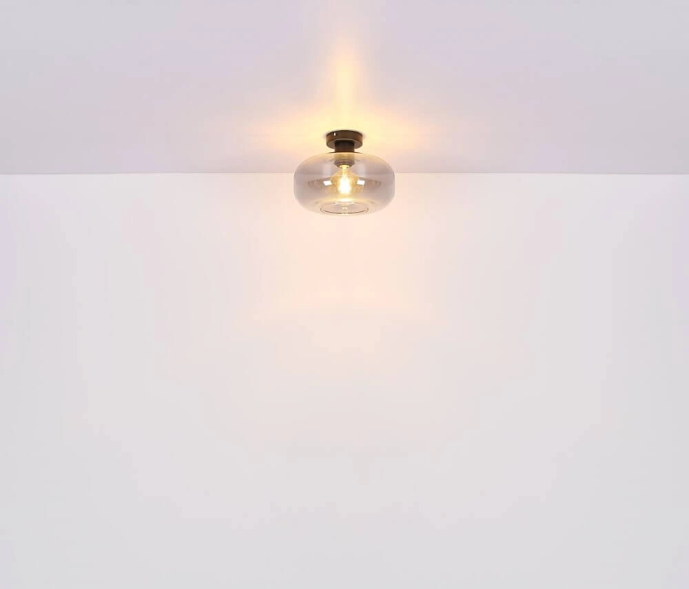 Zwarte plafondlamp Giuseppe smoke glas Globo 9007371432226
