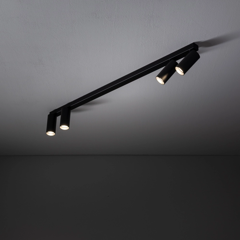 Opbouwspot 4x GU10 Fourty zwart Lyora 5903139107396