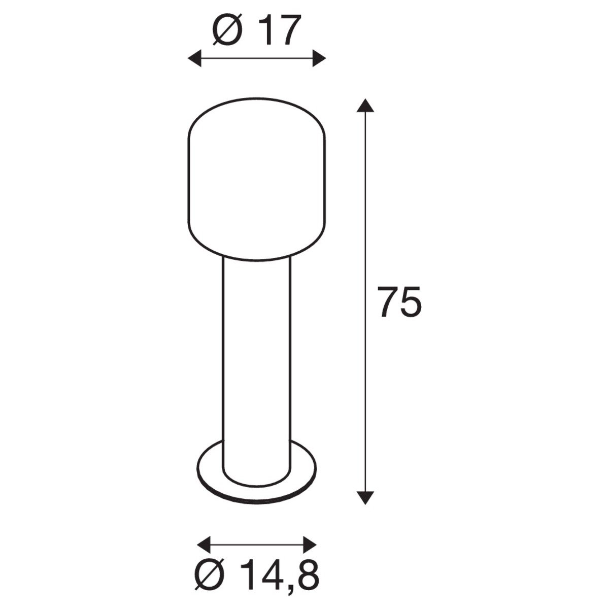 Design staande buitenlamp Ovalisk 75cm antraciet SLV 4024163248303